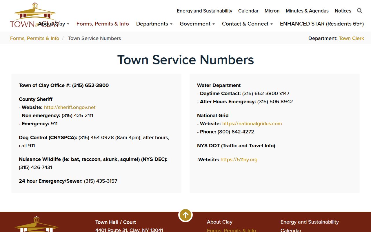 Onondaga County Clay sheriff service-number arrest-record route